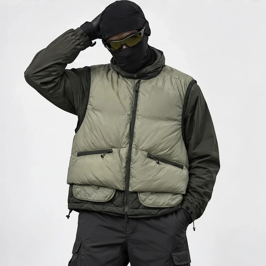 Gloom - Unisex Insulated Windproof Duck Down Puffer Jacket - Military Green