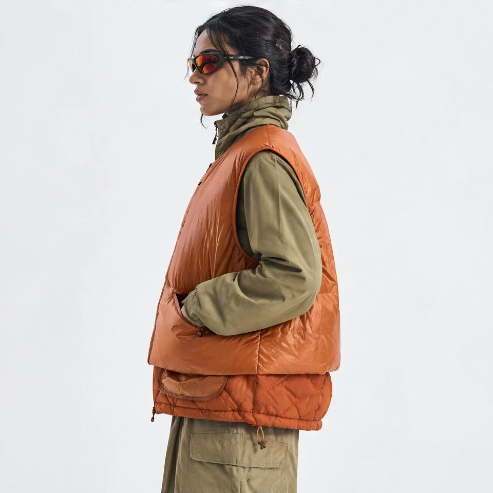 Gloom - Unisex Insulated Windproof Duck Down Puffer Jacket - Orange