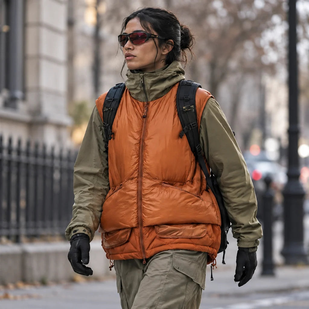 Gloom - Unisex Insulated Windproof Duck Down Puffer Jacket - Orange
