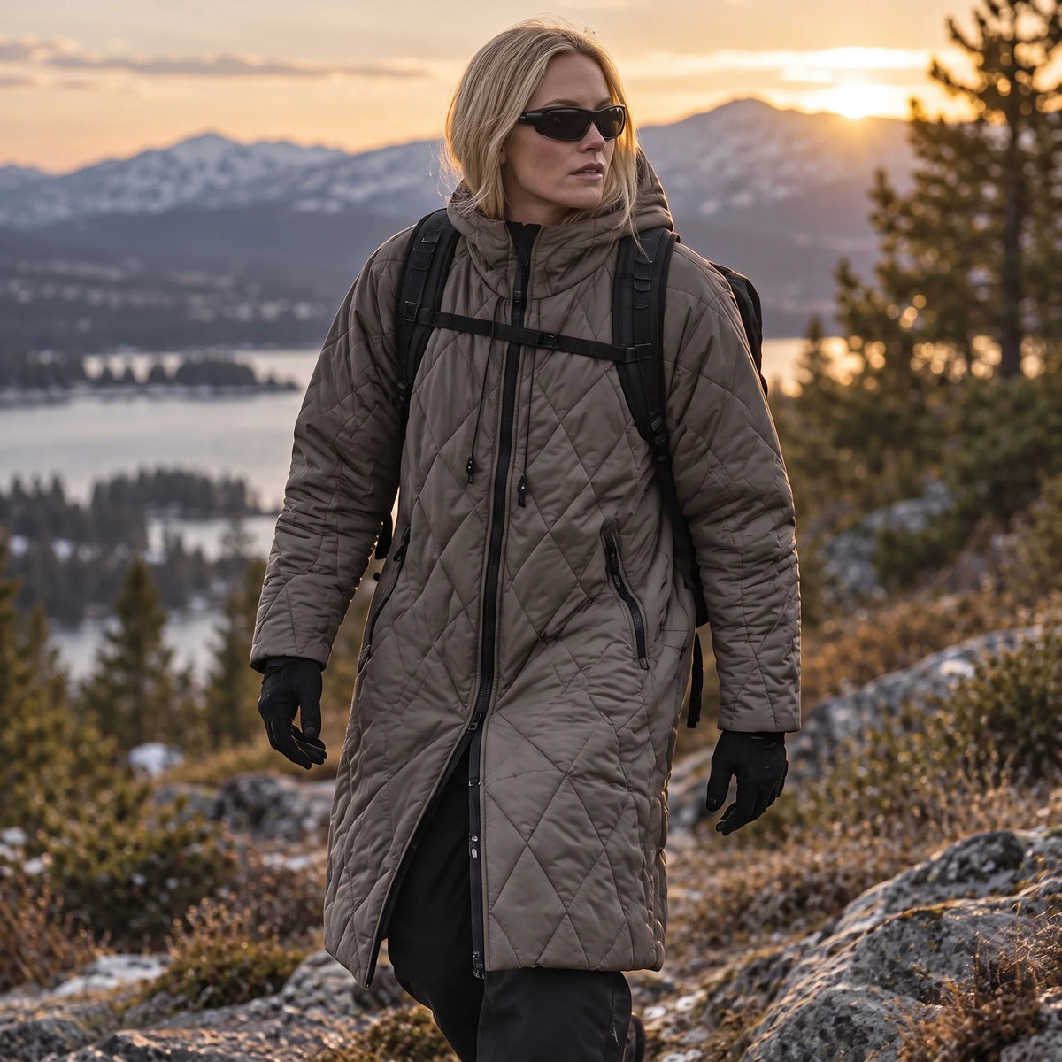 Thaw - Womens Waterproof Insulated Hooded Winter Coat - Grey