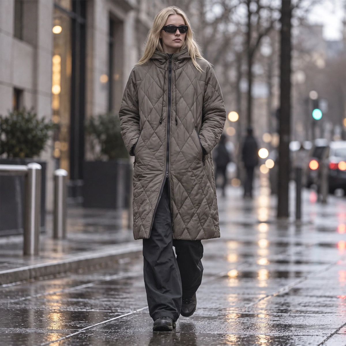 Thaw - Womens Waterproof Insulated Hooded Winter Coat - Grey