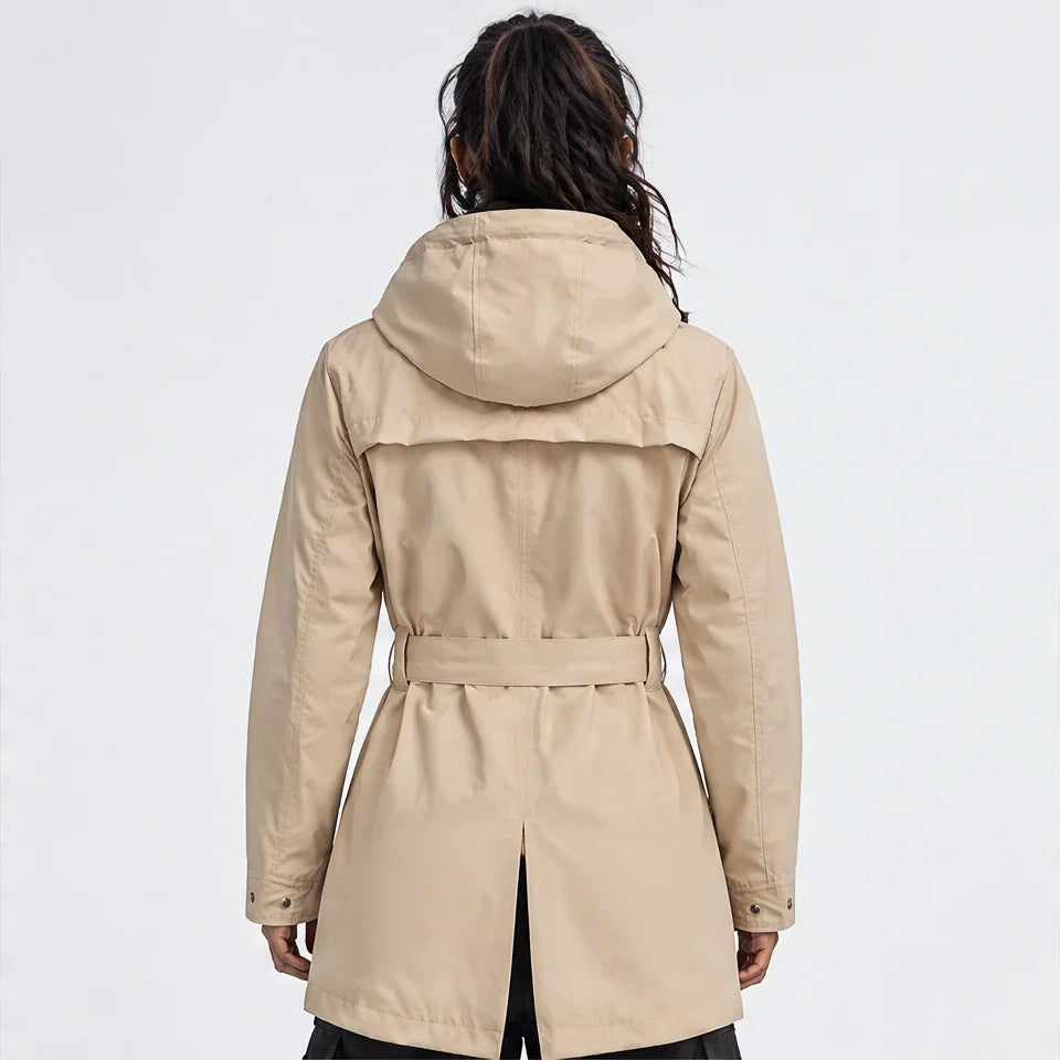 Bight - Womens Waterproof Relaxed Fit Rain Jacket - Beige