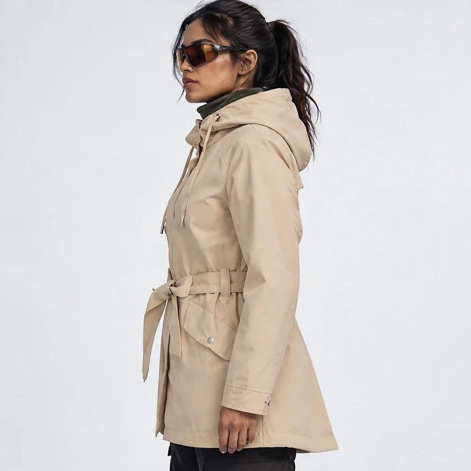 Bight - Womens Waterproof Relaxed Fit Rain Jacket - Beige