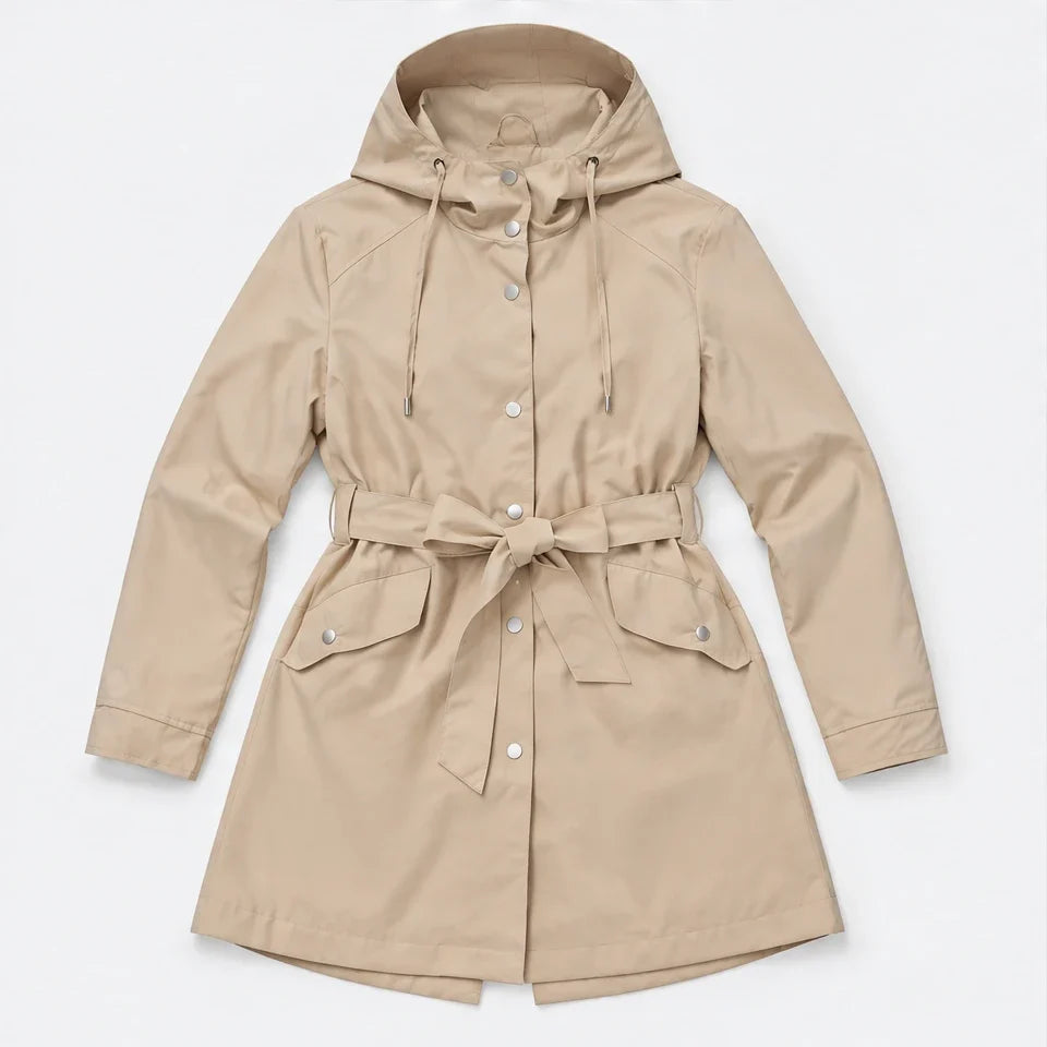 Bight - Womens Waterproof Relaxed Fit Rain Jacket - Beige