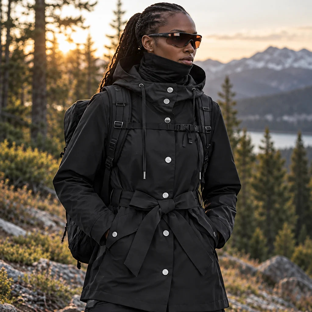 Bight - Womens Waterproof Relaxed Fit Rain Jacket - Black