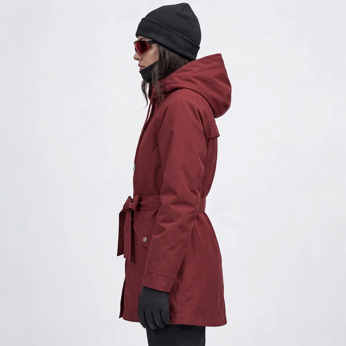 Bight - Womens Waterproof Relaxed Fit Rain Jacket - Burgundy