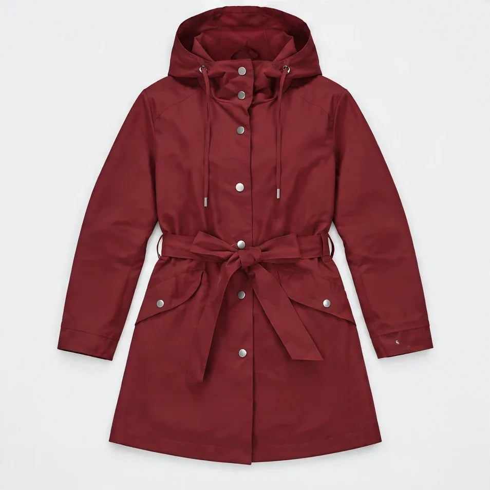 Bight - Womens Waterproof Relaxed Fit Rain Jacket - Burgundy