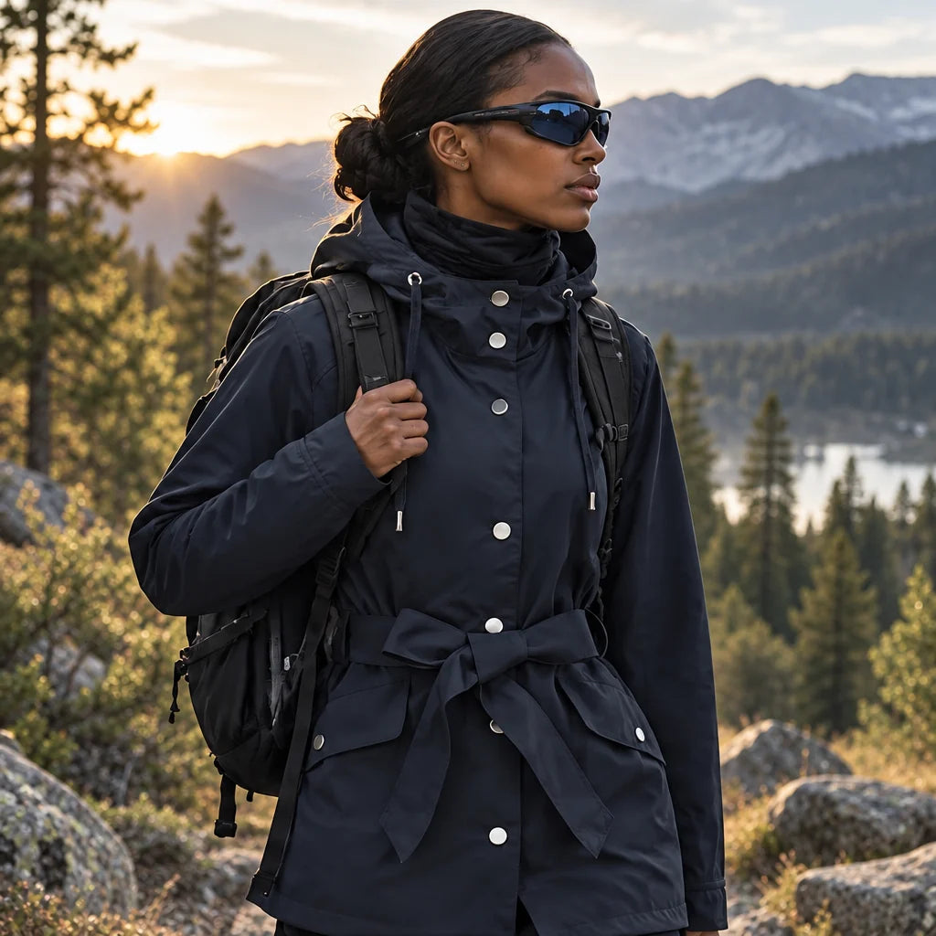 Bight - Womens Waterproof Relaxed Fit Rain Jacket - Navy Blue
