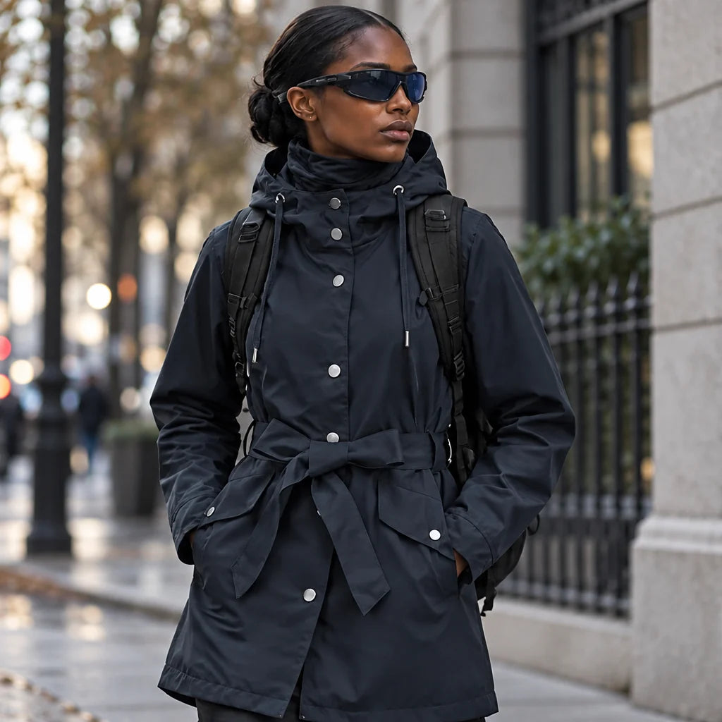 Bight - Womens Waterproof Relaxed Fit Rain Jacket - Navy Blue