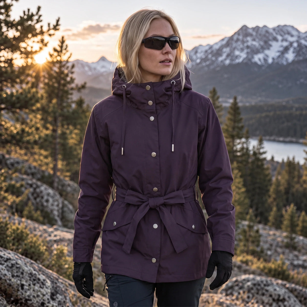 Bight - Womens Waterproof Relaxed Fit Rain Jacket - Purple