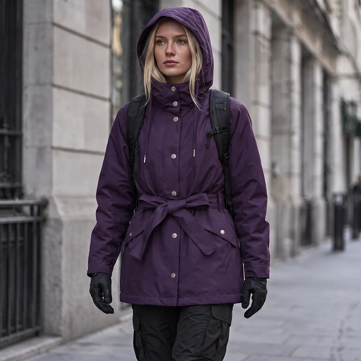 Bight - Womens Waterproof Relaxed Fit Rain Jacket - Purple