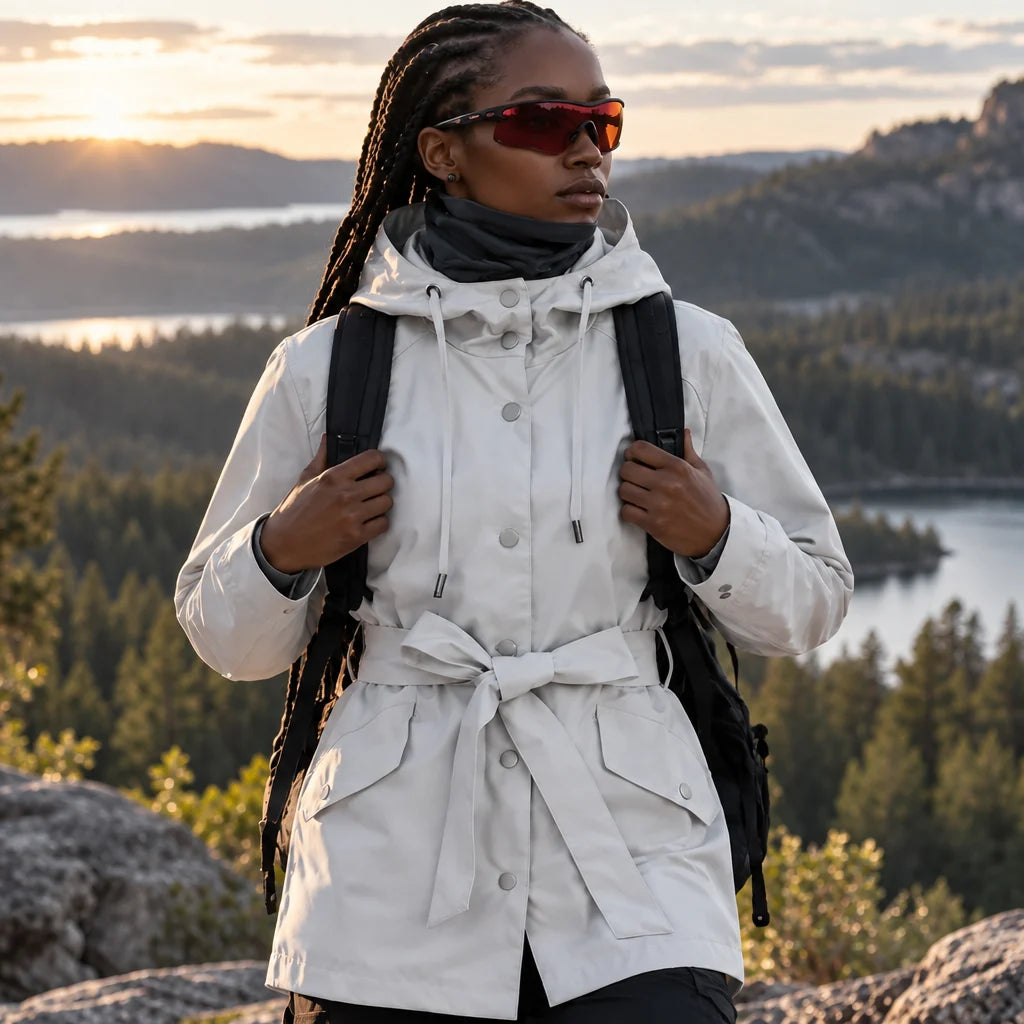 Bight - Womens Waterproof Relaxed Fit Rain Jacket - White
