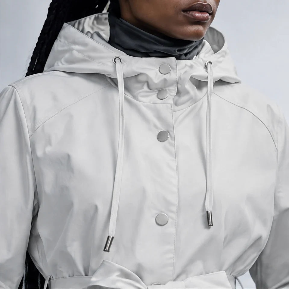 Bight - Womens Waterproof Relaxed Fit Rain Jacket - White