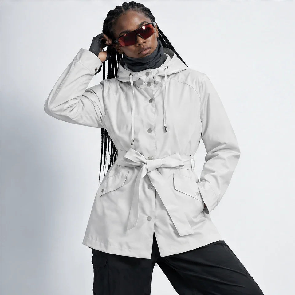 Bight - Womens Waterproof Relaxed Fit Rain Jacket - White