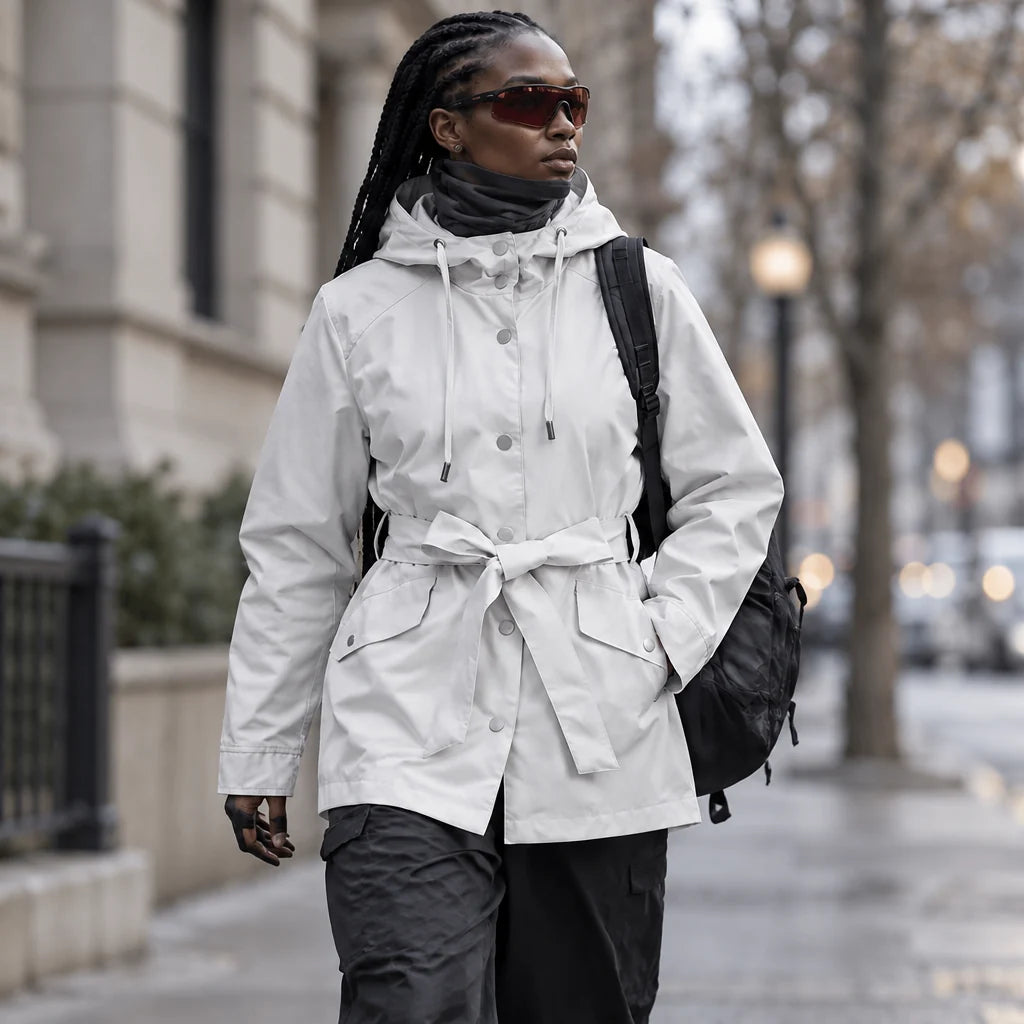 Bight - Womens Waterproof Relaxed Fit Rain Jacket - White