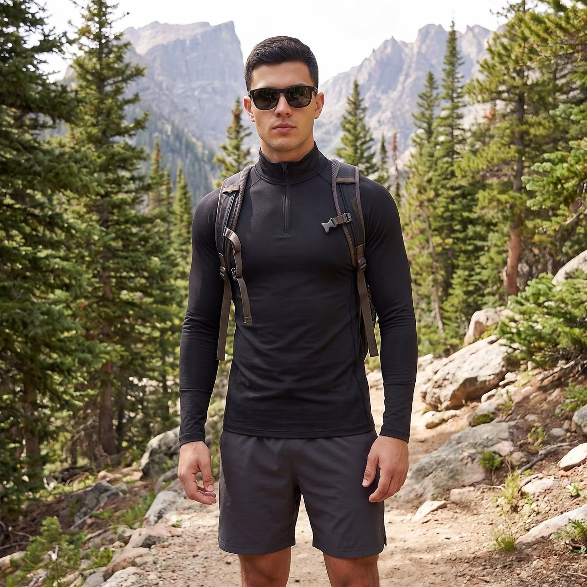 Ness - Mens Lightweight Quick-Dry Pullover Running Vest - Black