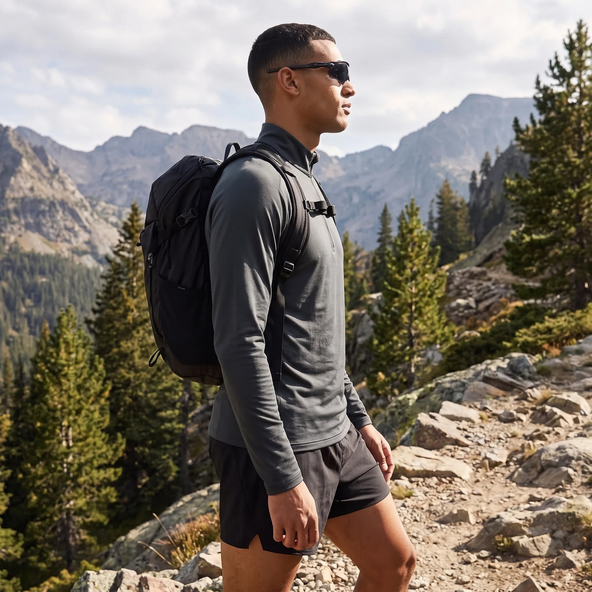 Ness - Mens Lightweight Quick-Dry Pullover Running Vest - Dark Grey