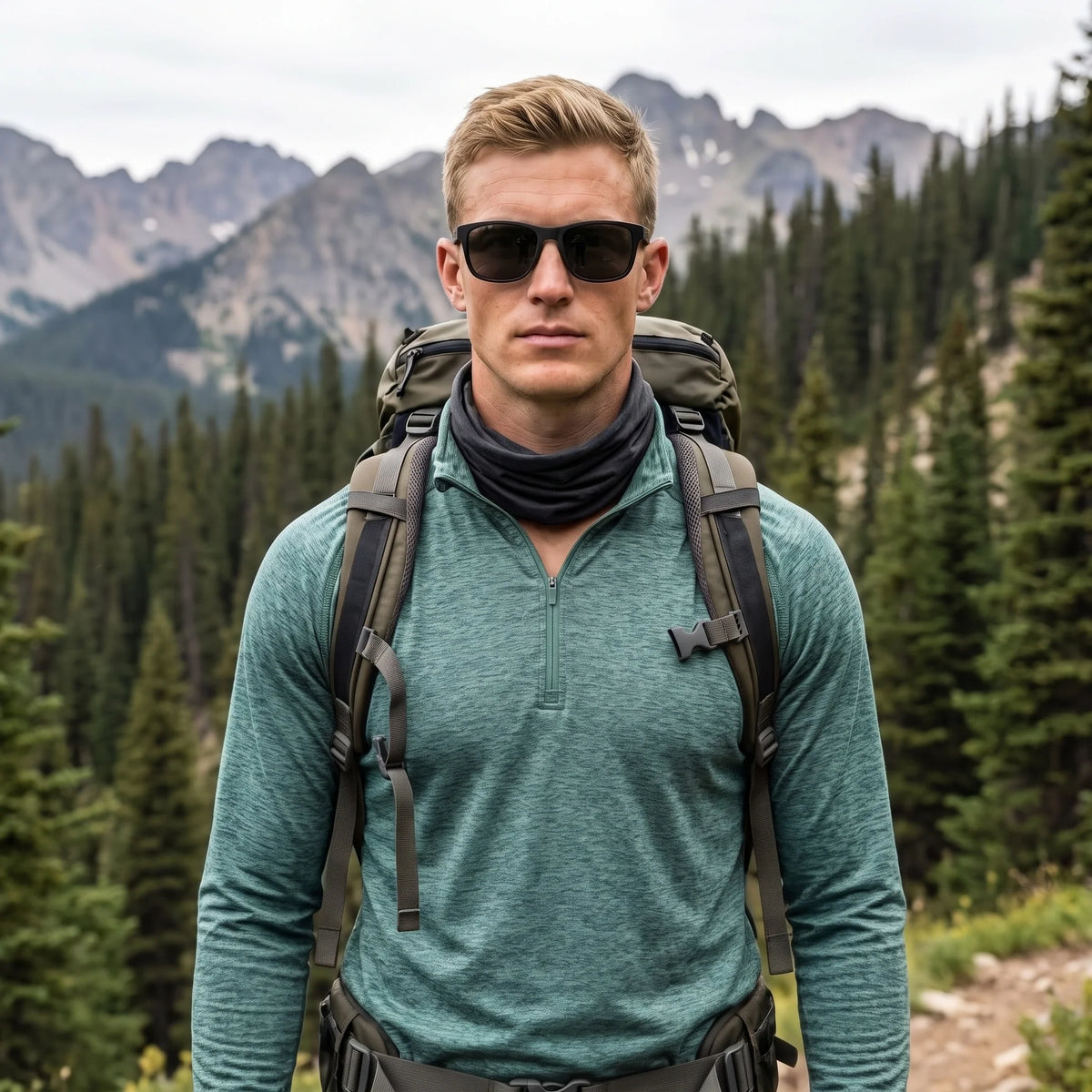 Ness - Mens Lightweight Quick-Dry Pullover Running Vest - Peacock Blue