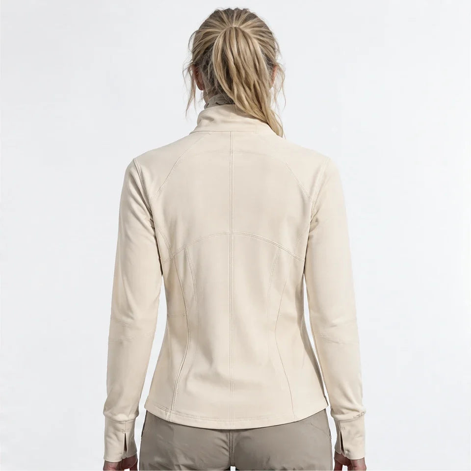 Stell - Womens Quick-Dry Thermal Thumbhole Fleece Jacket - Apricot