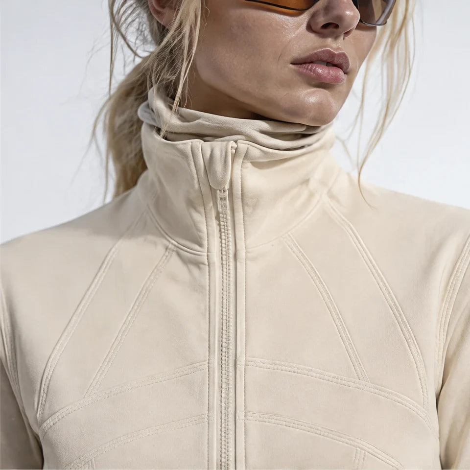 Stell - Womens Quick-Dry Thermal Thumbhole Fleece Jacket - Apricot