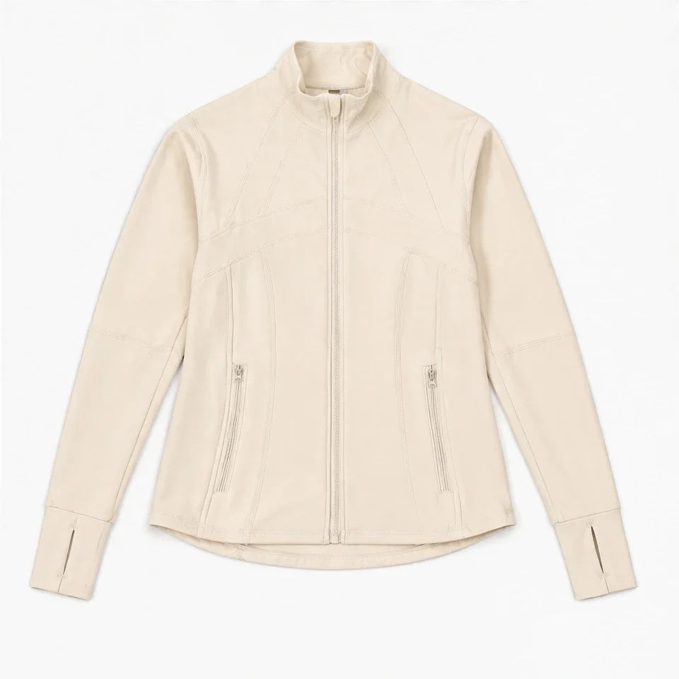 Stell - Womens Quick-Dry Thermal Thumbhole Fleece Jacket - Apricot