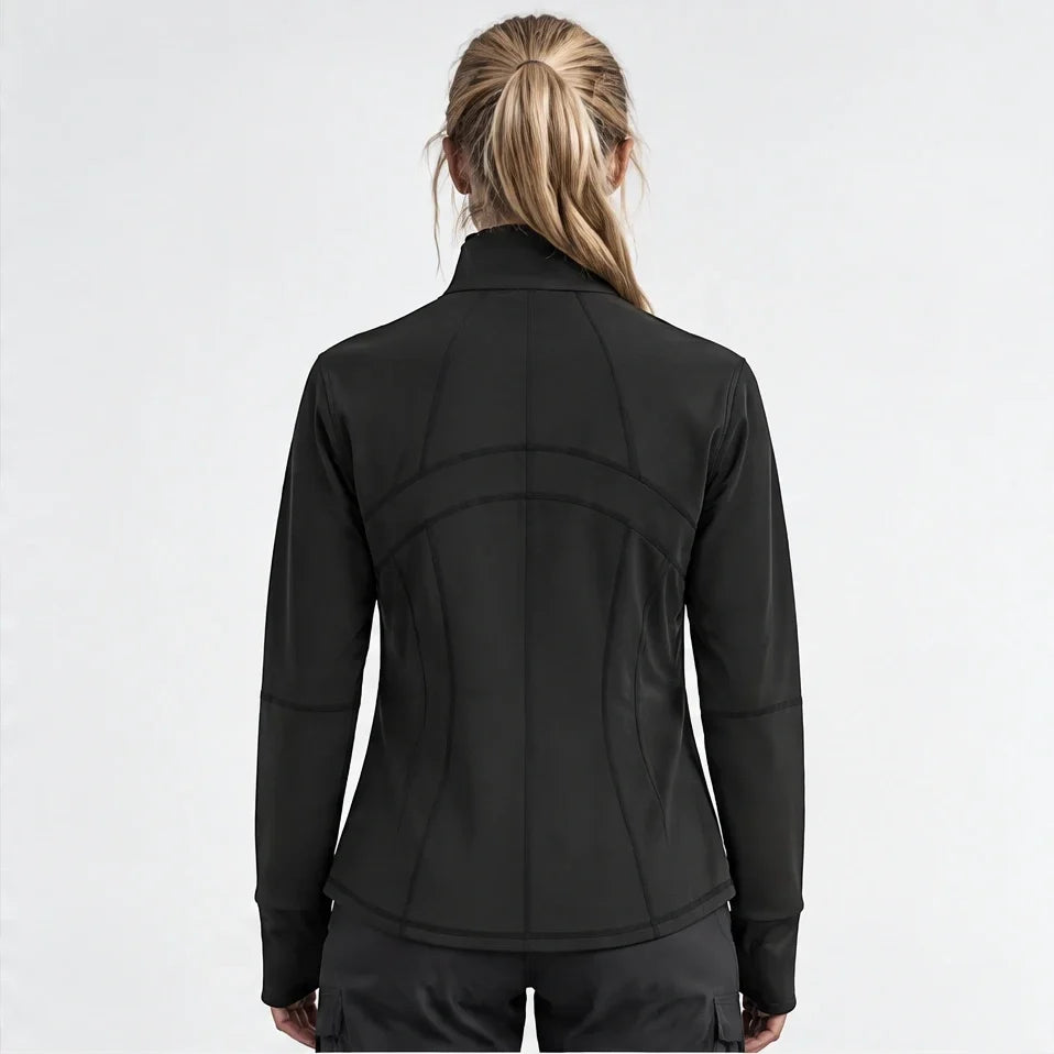 Stell - Womens Quick-Dry Thermal Thumbhole Fleece Jacket - Black