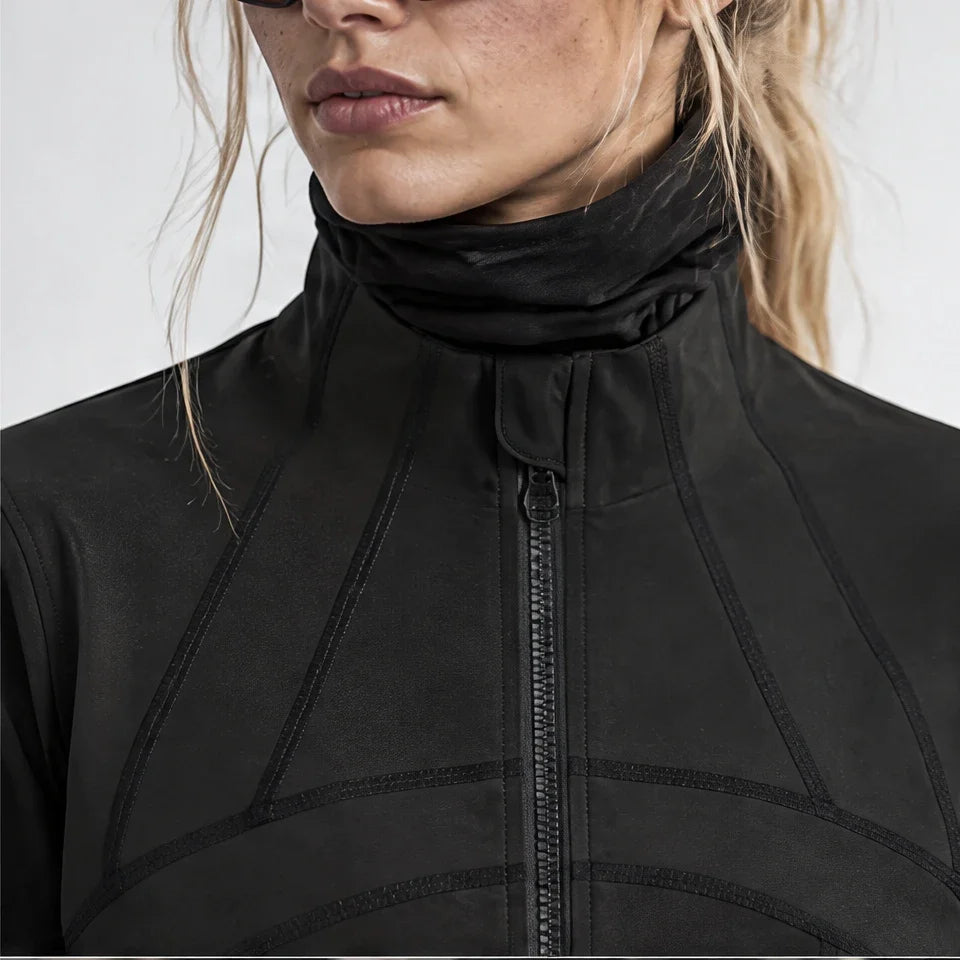 Stell - Womens Quick-Dry Thermal Thumbhole Fleece Jacket - Black