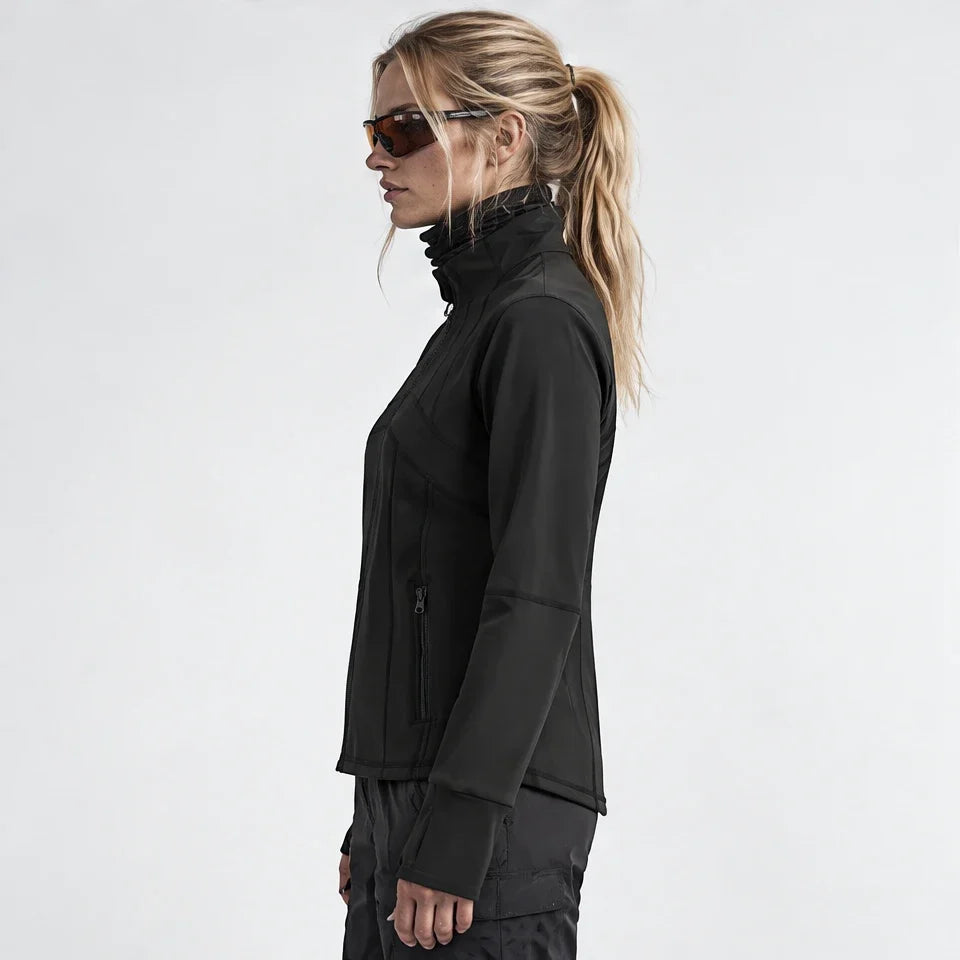 Stell - Womens Quick-Dry Thermal Thumbhole Fleece Jacket - Black