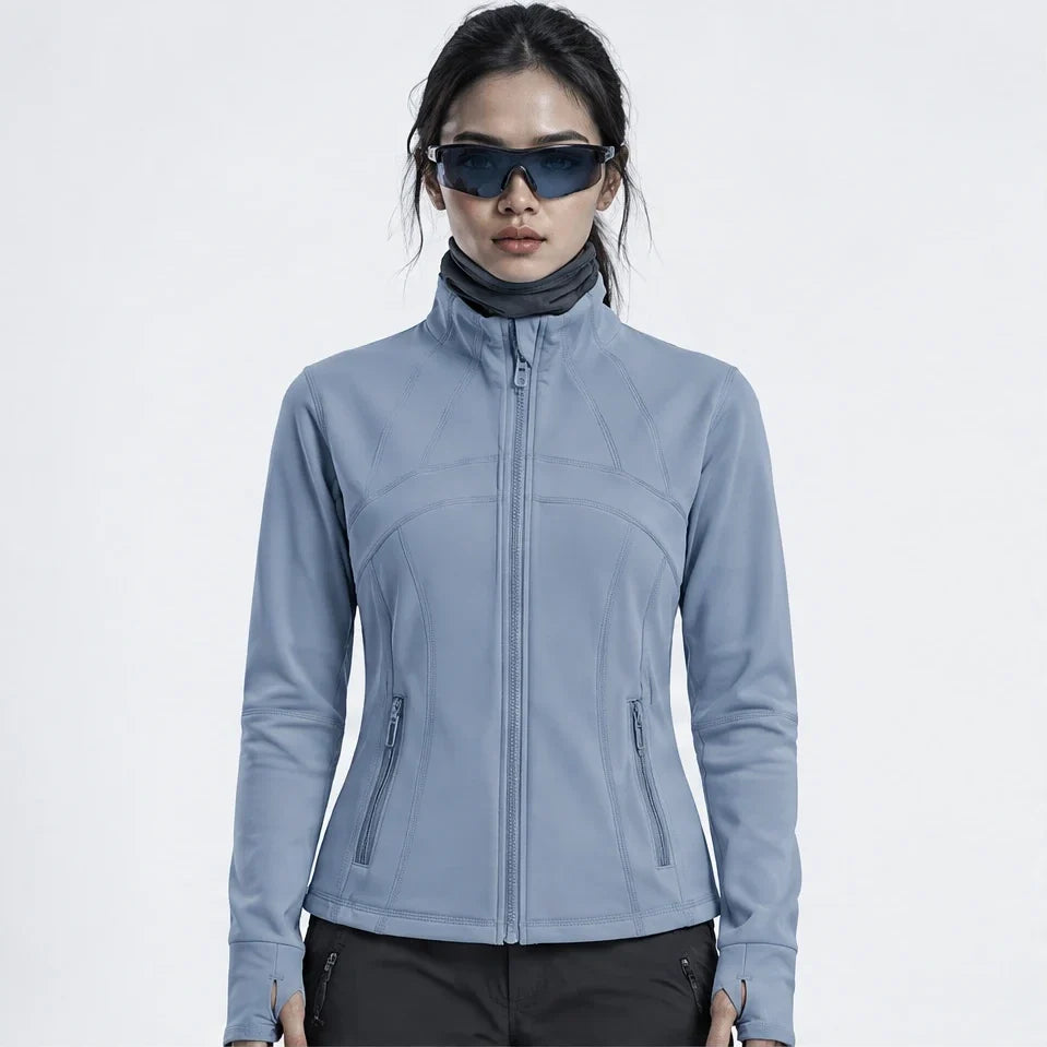 Stell - Womens Quick-Dry Thermal Thumbhole Fleece Jacket - Blue