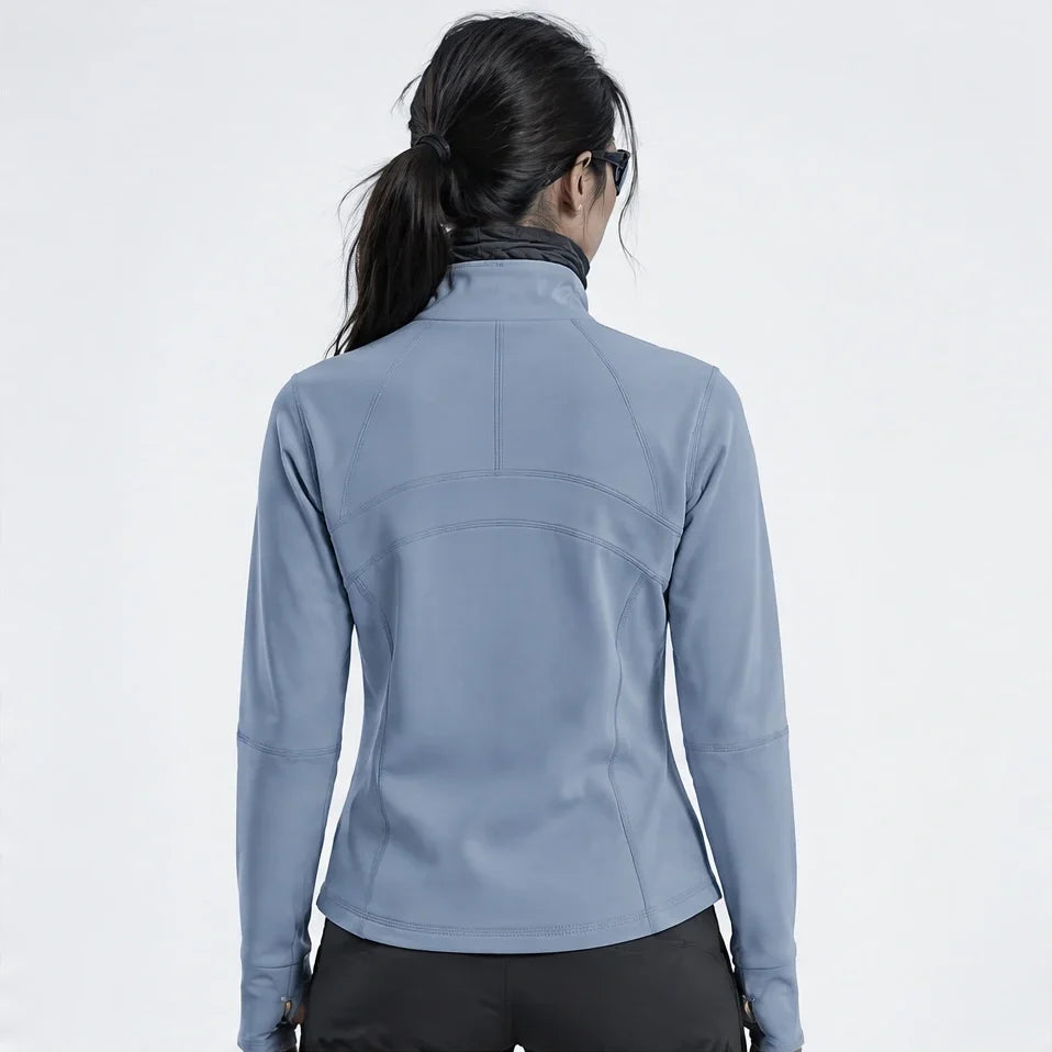 Stell - Womens Quick-Dry Thermal Thumbhole Fleece Jacket - Blue