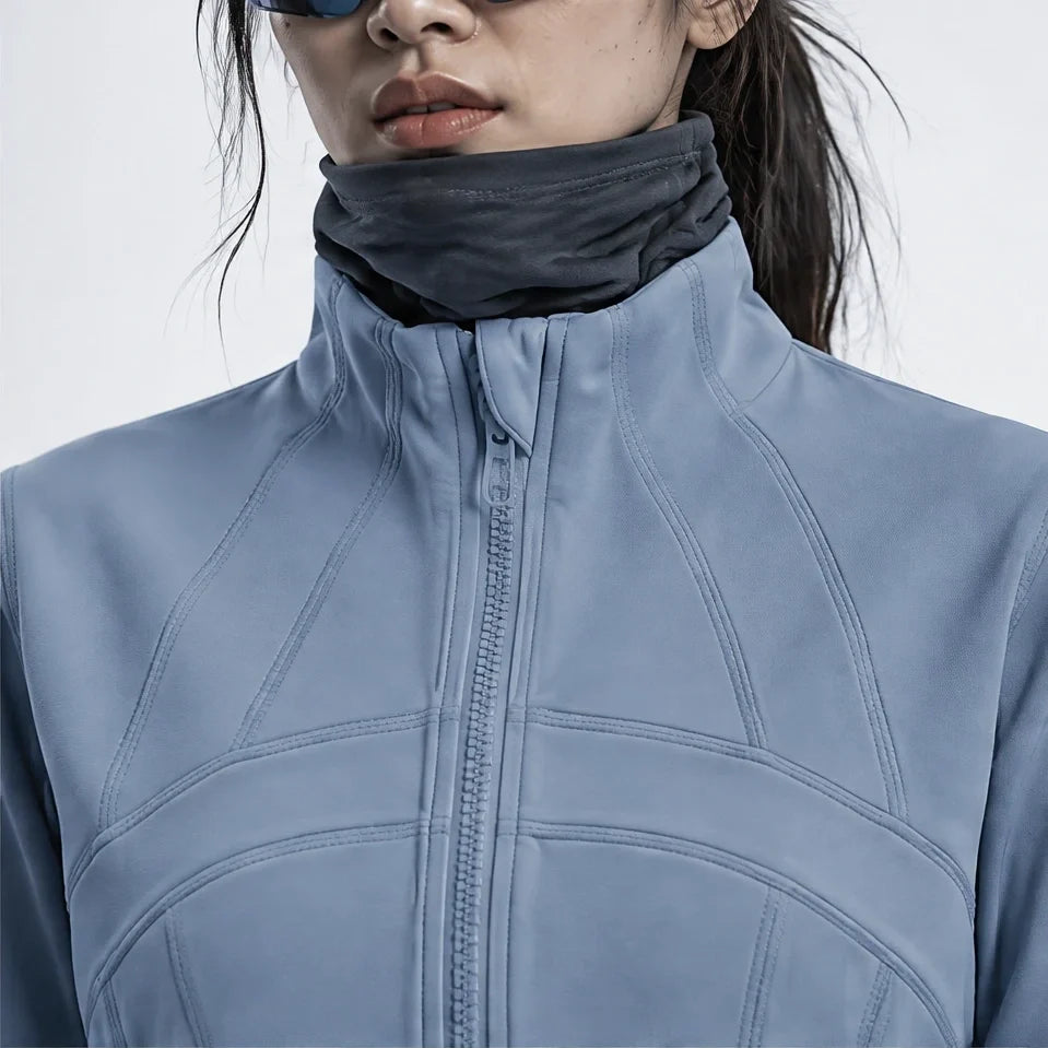 Stell - Womens Quick-Dry Thermal Thumbhole Fleece Jacket - Blue