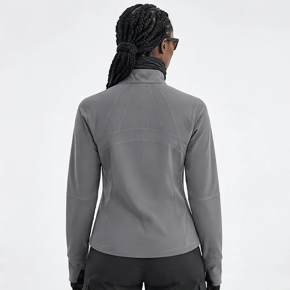 Stell - Womens Quick-Dry Thermal Thumbhole Fleece Jacket - Grey