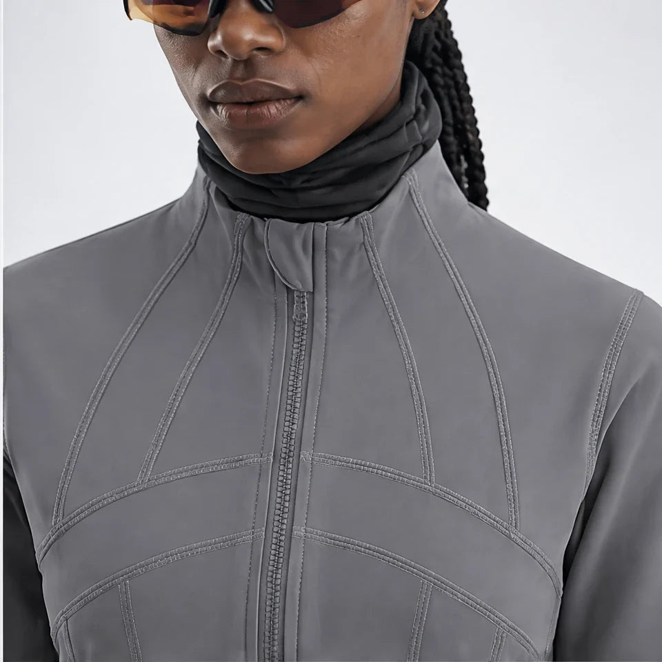 Stell - Womens Quick-Dry Thermal Thumbhole Fleece Jacket - Grey