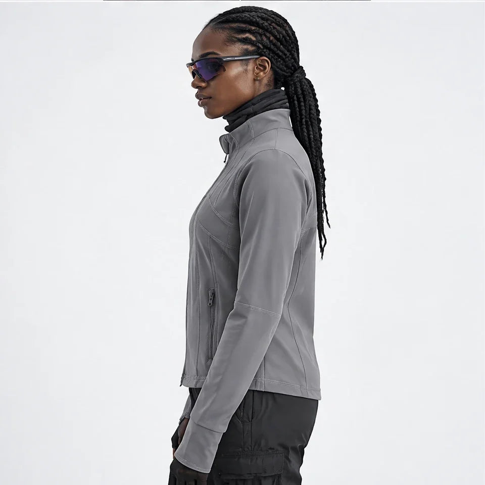 Stell - Womens Quick-Dry Thermal Thumbhole Fleece Jacket - Grey