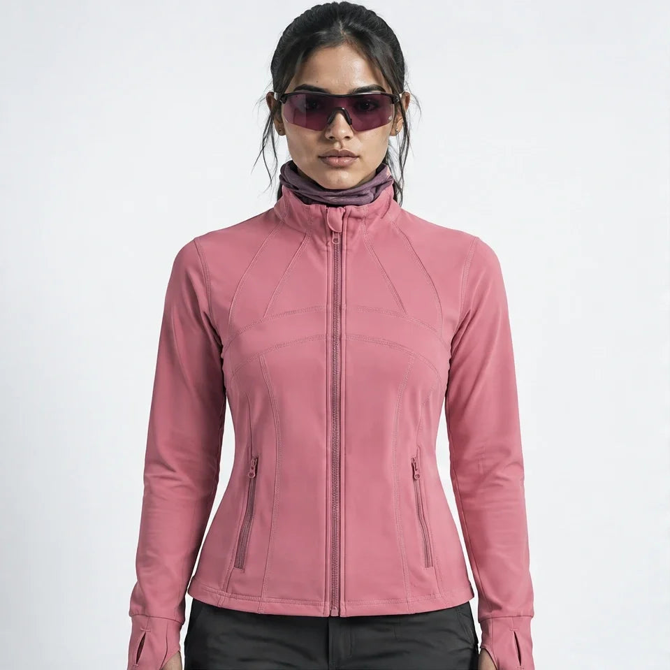 Stell - Womens Quick-Dry Thermal Thumbhole Fleece Jacket - Pink