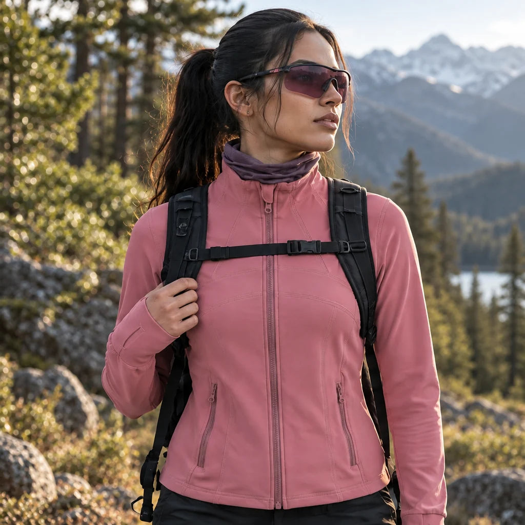 Stell - Womens Quick-Dry Thermal Thumbhole Fleece Jacket - Pink