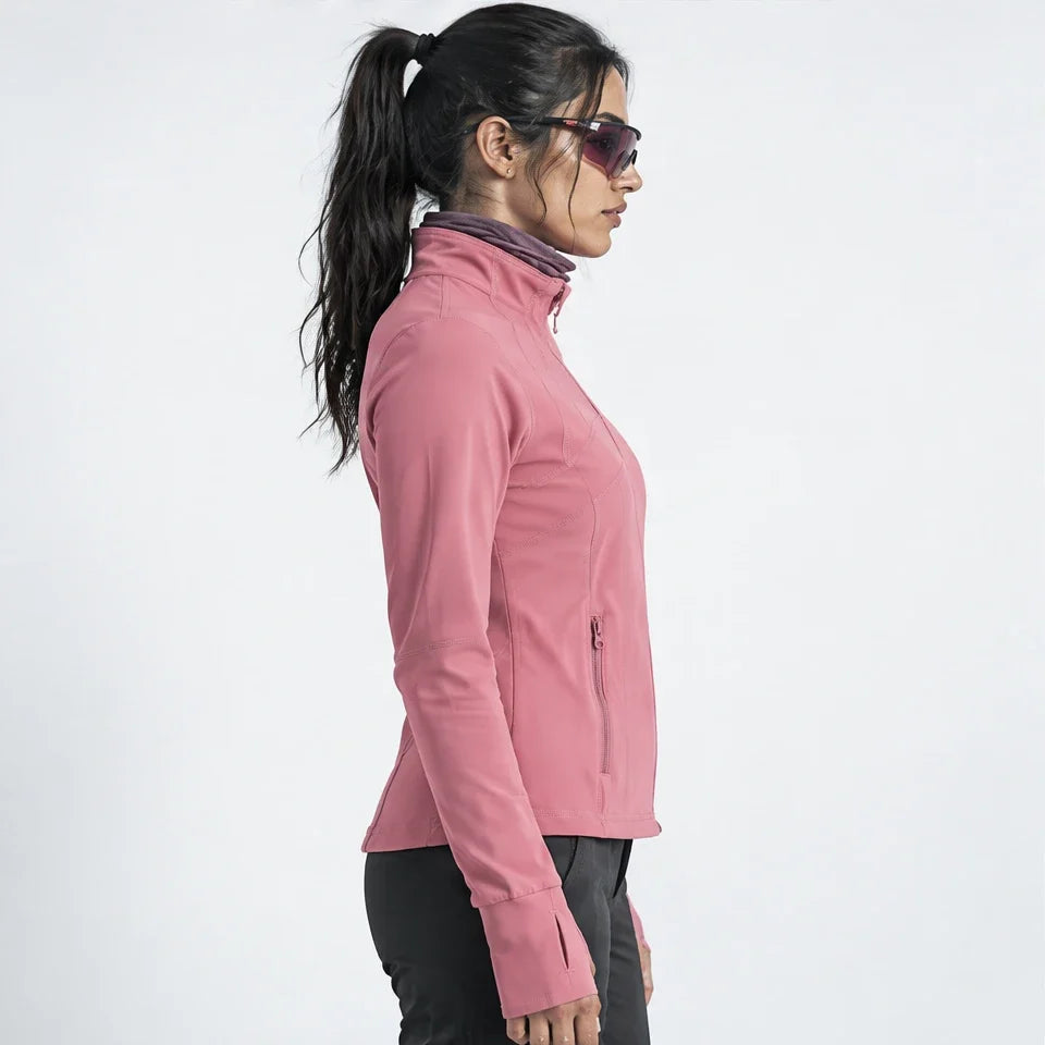Stell - Womens Quick-Dry Thermal Thumbhole Fleece Jacket - Pink