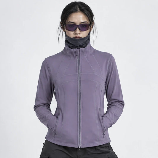 Stell - Womens Quick-Dry Thermal Thumbhole Fleece Jacket - Purple