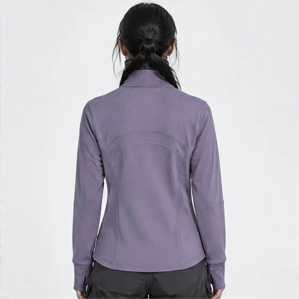 Stell - Womens Quick-Dry Thermal Thumbhole Fleece Jacket - Purple
