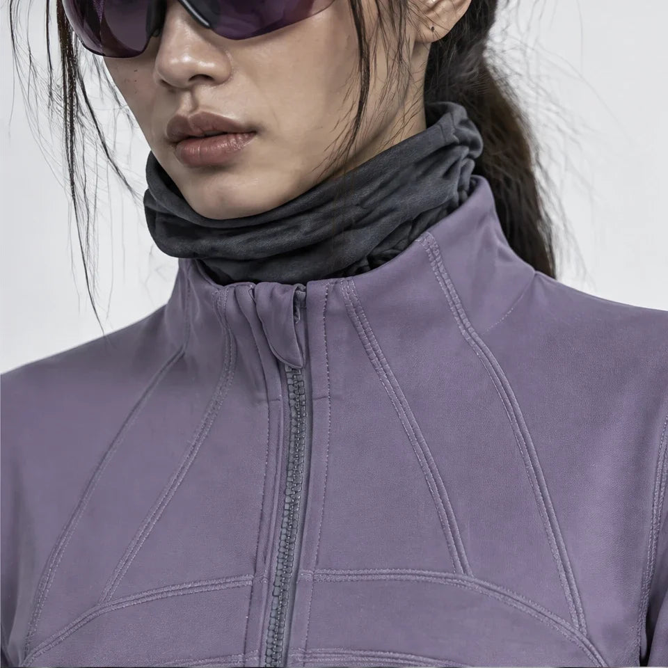 Stell - Womens Quick-Dry Thermal Thumbhole Fleece Jacket - Purple