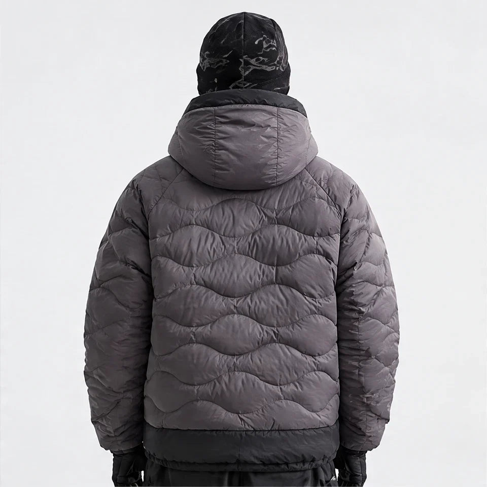 Grue - Unisex 90% White Duck Down Hooded Puffer Jacket - Black