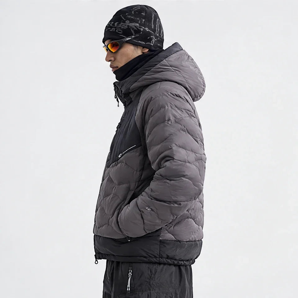 Grue - Unisex 90% White Duck Down Hooded Puffer Jacket - Black