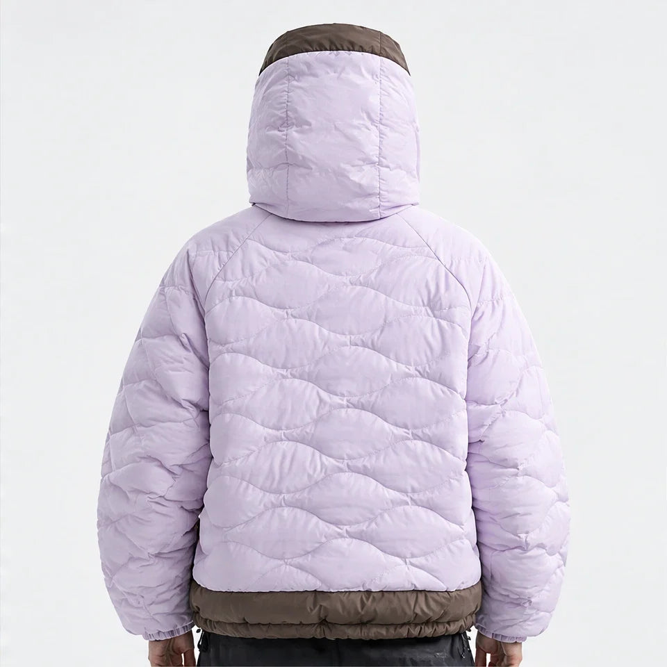 Grue - Unisex 90% White Duck Down Hooded Puffer Jacket - Purple Pink