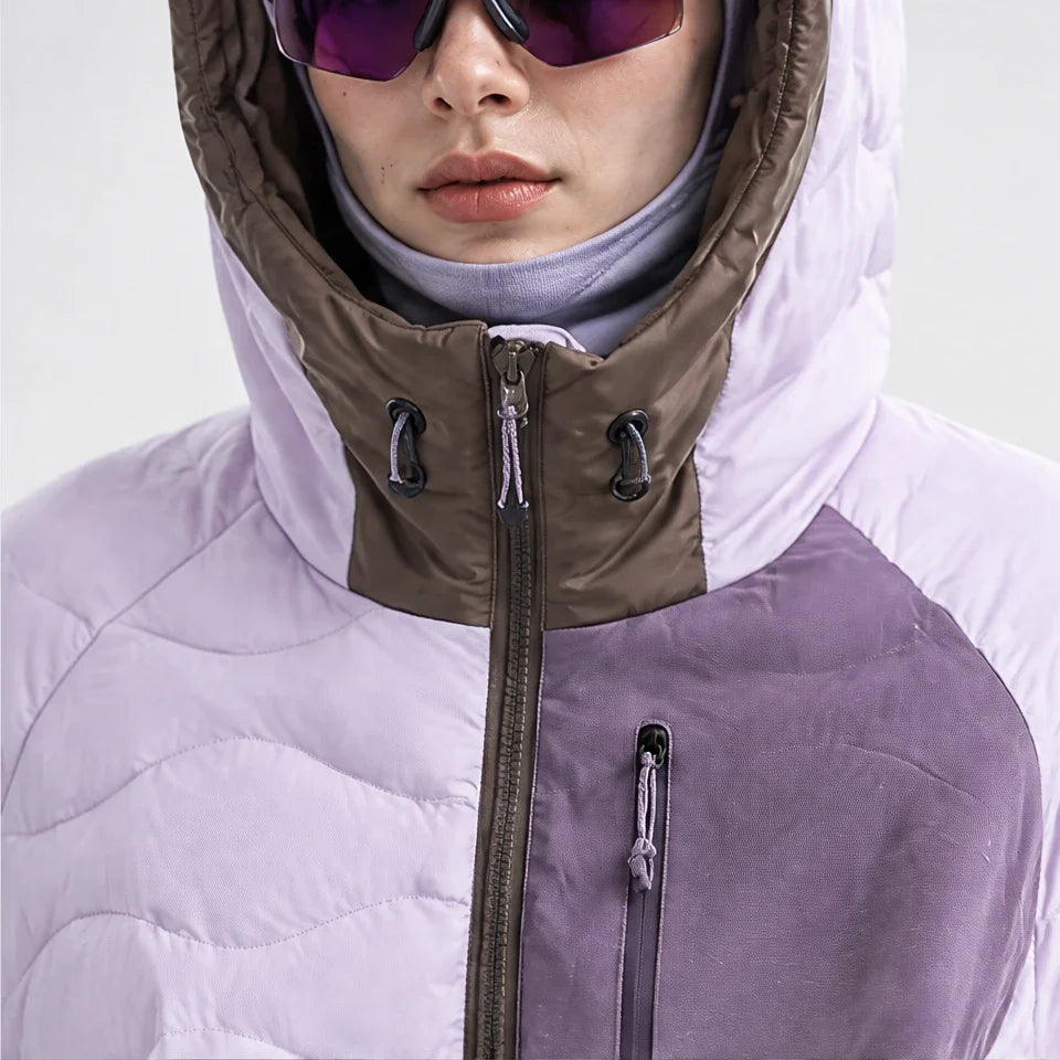 Grue - Unisex 90% White Duck Down Hooded Puffer Jacket - Purple Pink