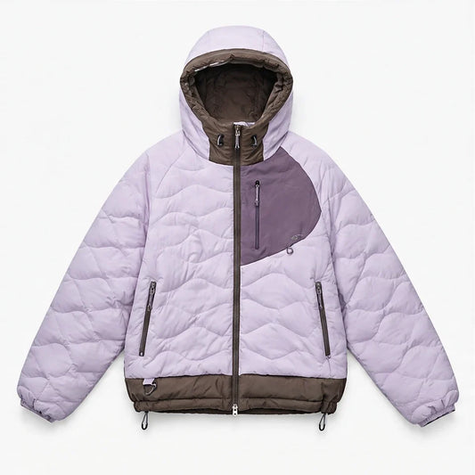 Grue - Unisex 90% White Duck Down Hooded Puffer Jacket - Purple Pink
