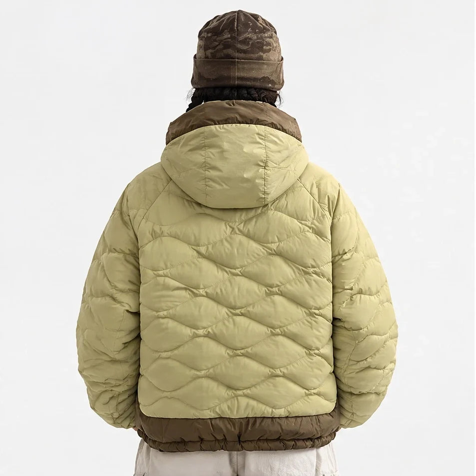 Grue - Unisex 90% White Duck Down Hooded Puffer Jacket - Yellow Green