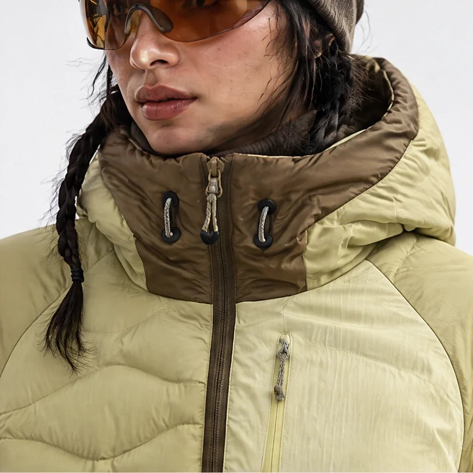 Grue - Unisex 90% White Duck Down Hooded Puffer Jacket - Yellow Green
