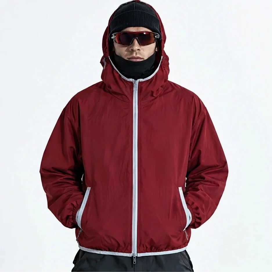 Nip - Unisex Water-Repellent & Windproof Hooded Lightweight Jacket - Burgundy