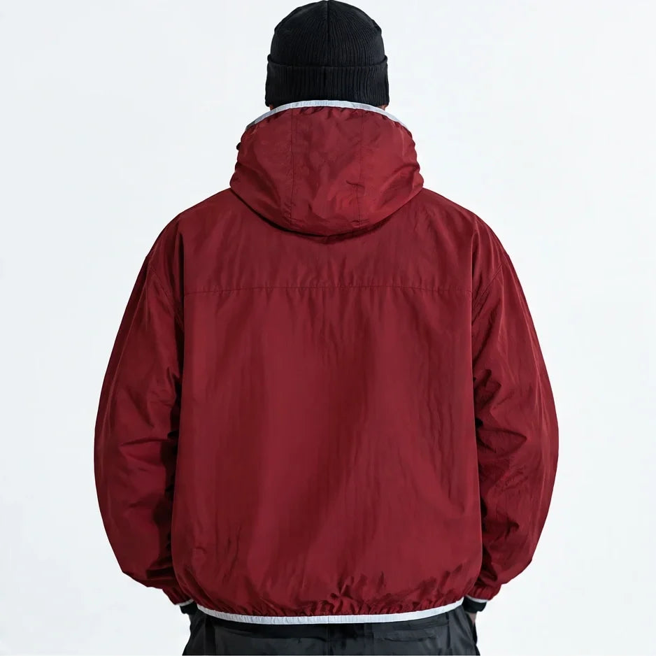 Nip - Unisex Water-Repellent & Windproof Hooded Lightweight Jacket - Burgundy