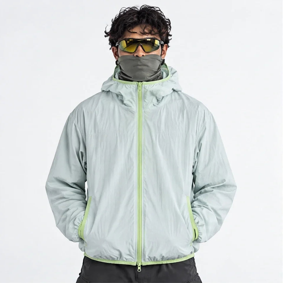Nip - Unisex Water-Repellent & Windproof Hooded Lightweight Jacket - Light Blue